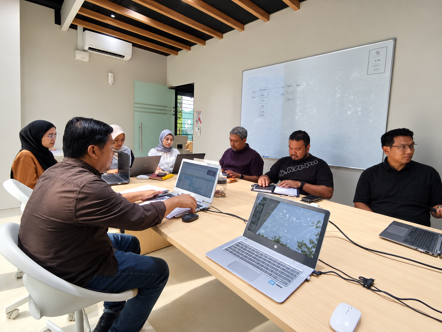 ISO consultants and client team collaborating in a meeting